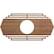 Ekena Millwork Chrysler Wood Fretwork Pierced Ceiling Medallion, Walnut, 38"W x 19"H x 10"ID x 3/8"T CMWP38X19X0375CSWA - alternate 1